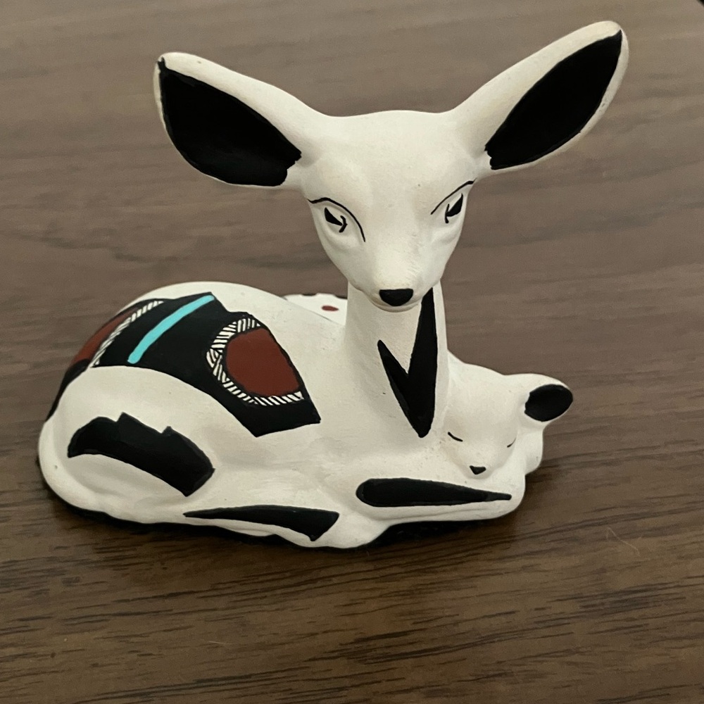 Vintage Acoma Pottery Native American Deer Isleta Pueblo New Mexico